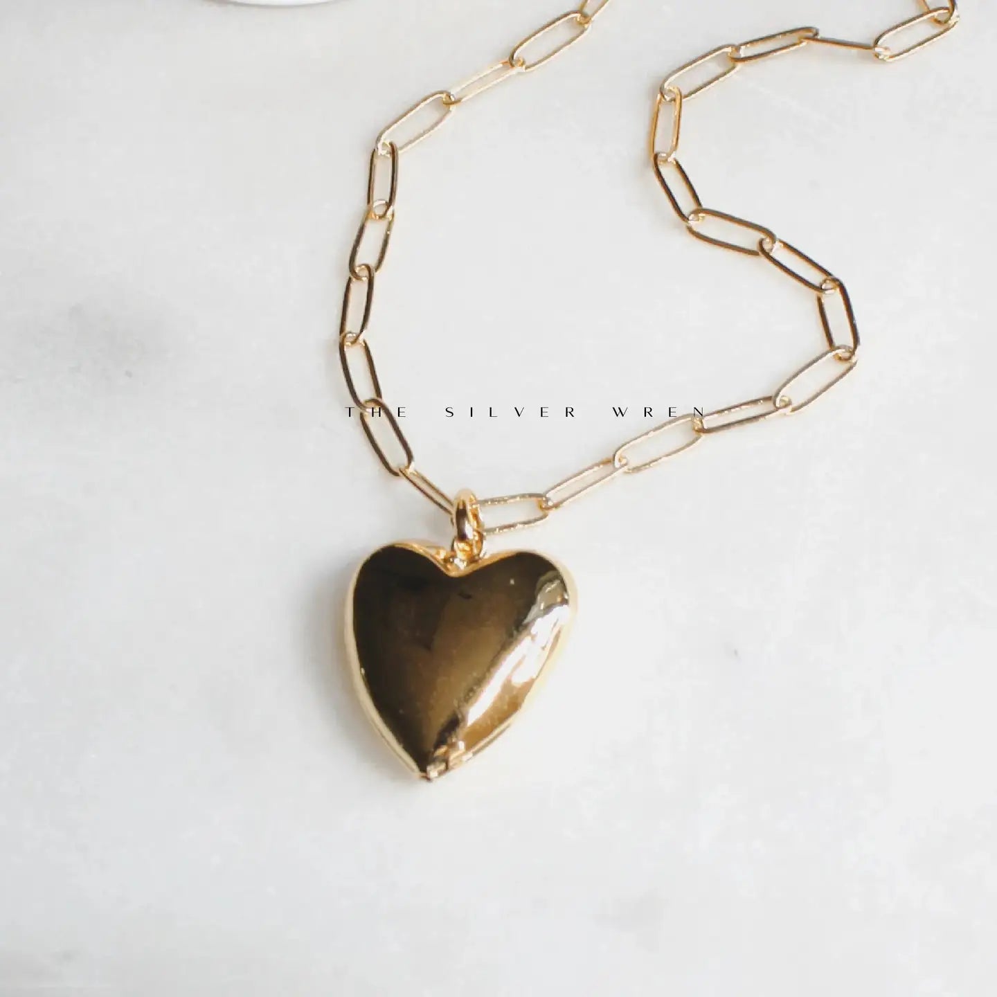 Large Puffy Heart Pendant Necklace