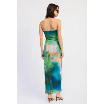 Printed Midi Tube Dress