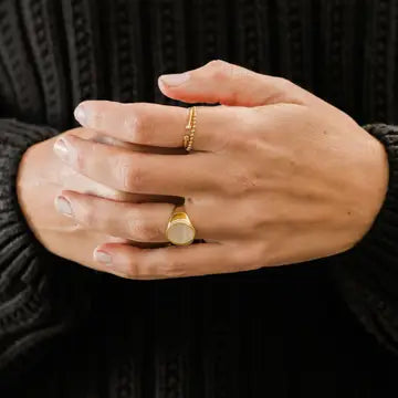Gold Rings - Mother of Pearl Signet