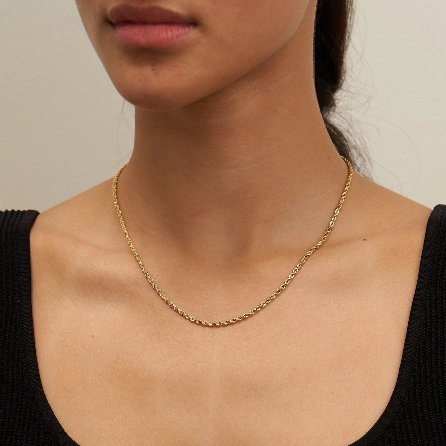 Waterproof Gold Rope Chain Necklace