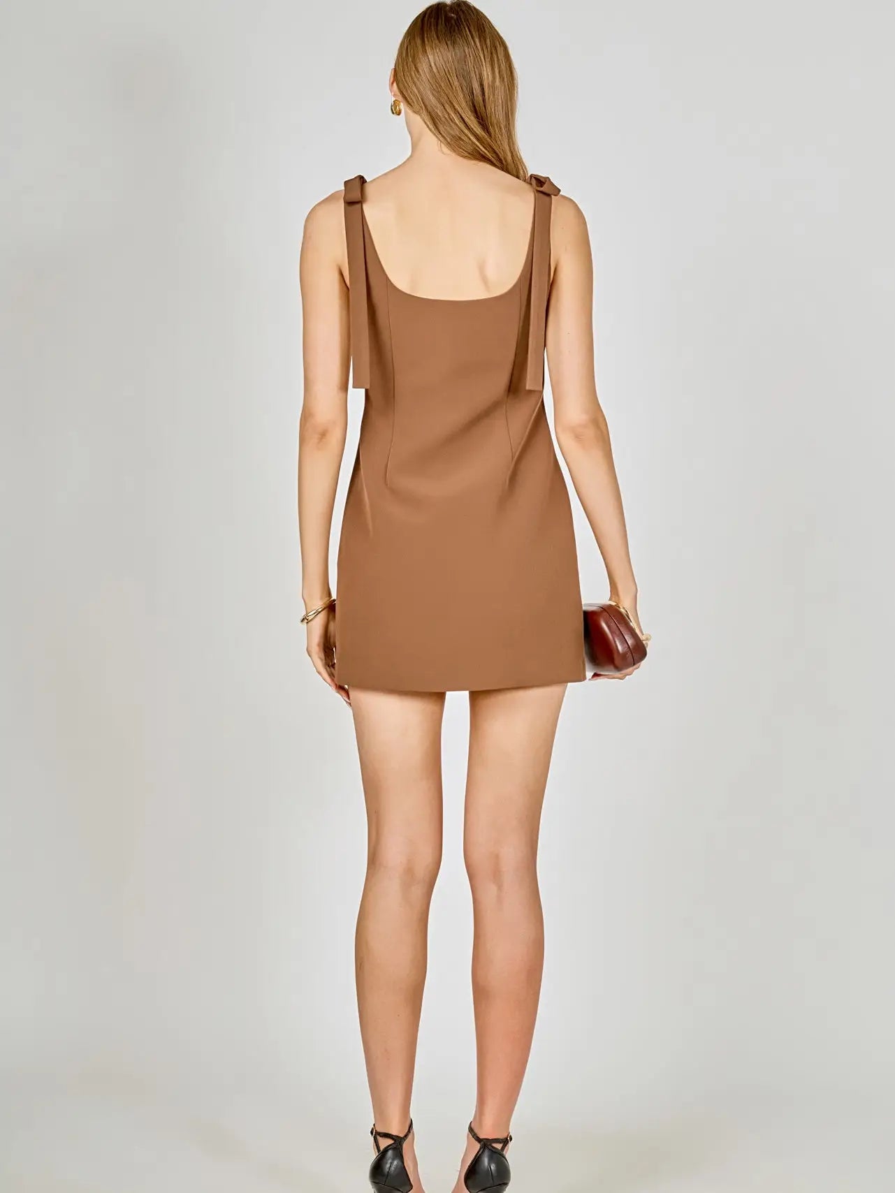 Bow Tie Scoop Neck  Dress