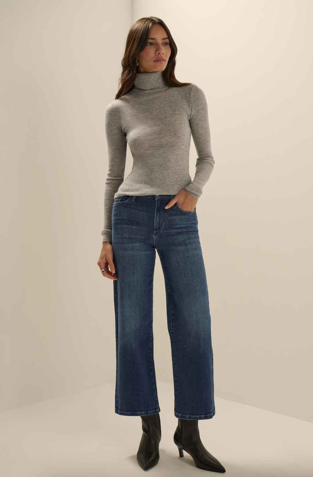 The Ruby High Rise Wide Leg Straight Jeans